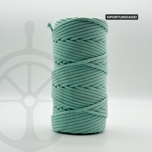 Fio Tricotado com Alma 100% Algodão Verde Água - 5mm