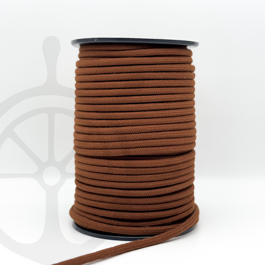Corda Entrançada com Alma 100% Algodão Castanho Chocolate - 8mm