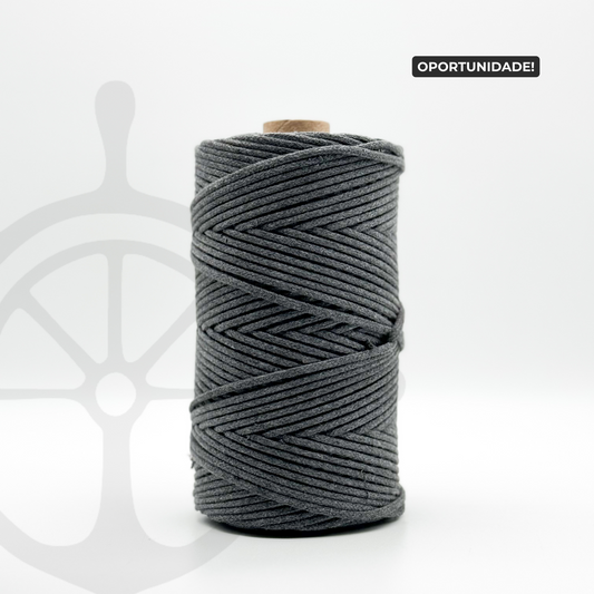 Fio Entrançado Algodão com alma Cinzento Escuro - 3mm