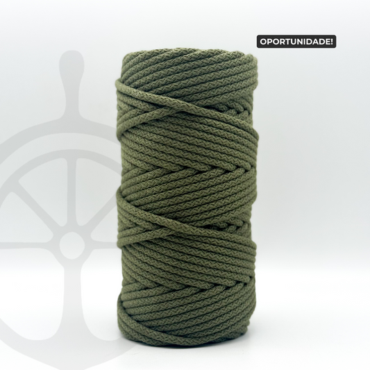 Fio Tricotado com Alma 100% Algodão Verde Azeitona - 5mm