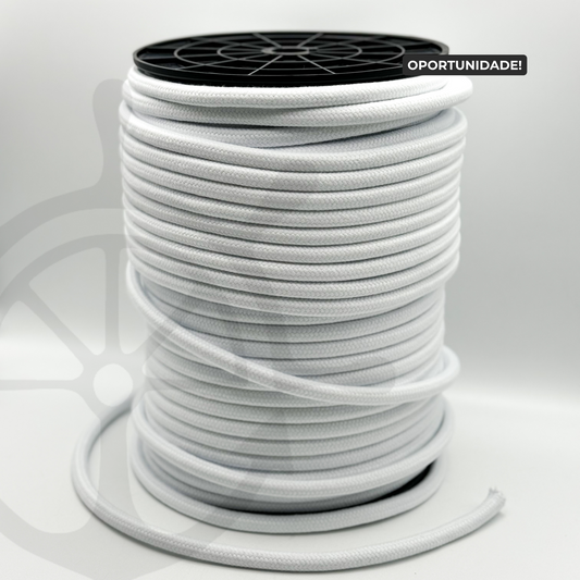 Corda Entrançada Algodão Branco com Alma de 100% Algodão 12mm