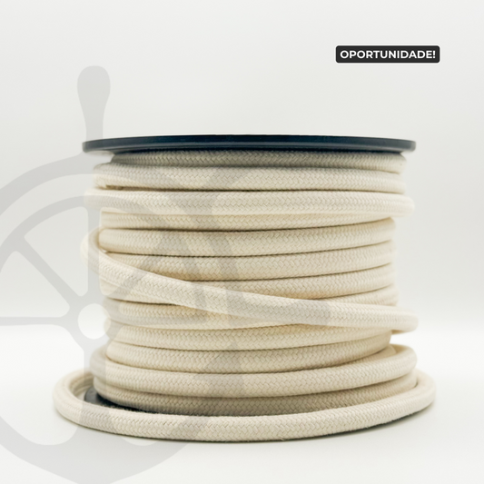 Corda Entrançada com Alma 100% Algodão Natural - 14mm