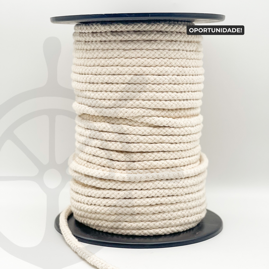 Corda Entrançada sem Alma 100% Algodão Natural - 14mm