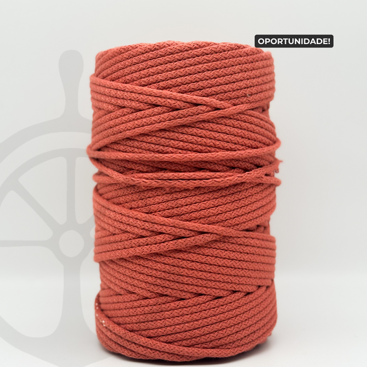 Fio Tricotado com Alma 100% Algodão Pêssego - 5mm