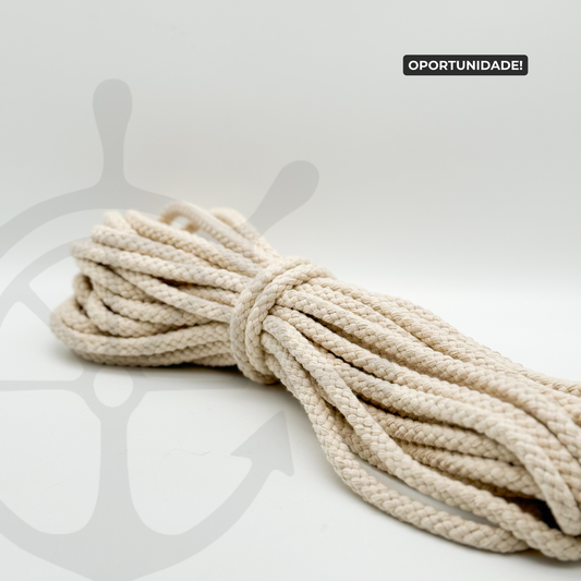 Meada de Corda Entrançada sem Alma 100% Algodão Natural - 8mm