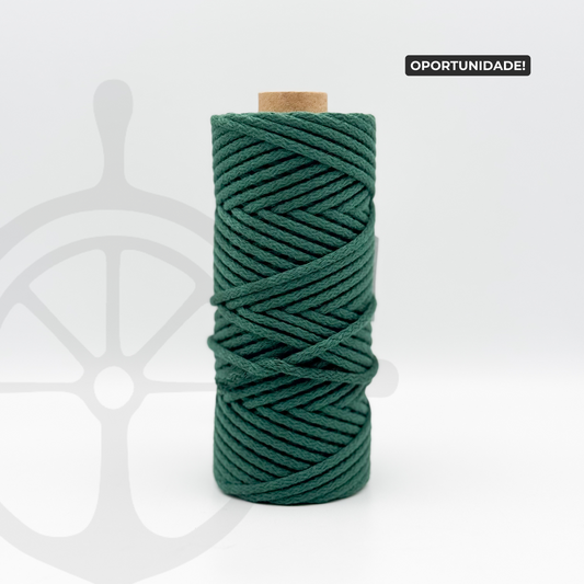 Fio Tricotado sem Alma 100% Algodão Verde Floresta - 5mm