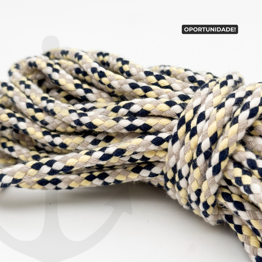 Meada Corda Entrançada sem Alma 100% Algodão Mix Navy Delight - 6mm