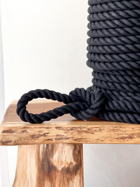 Corda Torcida Algodão Preta