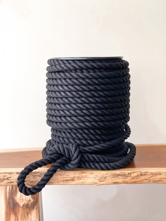 Corda Torcida Algodão Preta