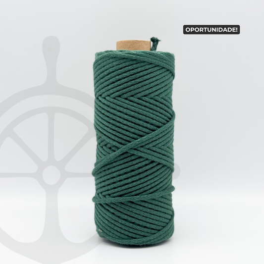 Fio Tricotado sem Alma 100% Algodão Verde Floresta - 4mm