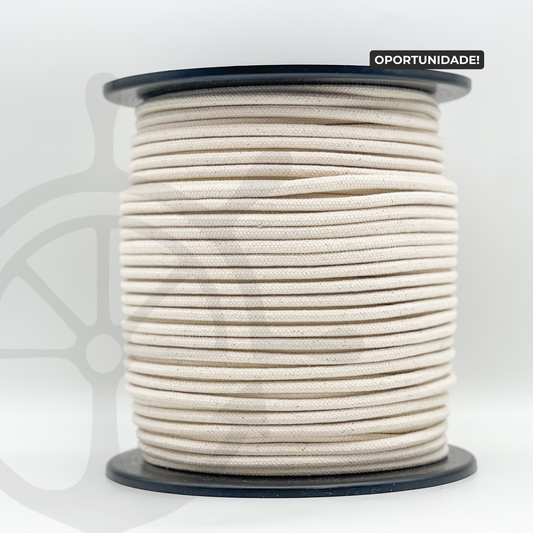 Corda Entrançada com Alma 100% Algodão Natural - 6mm