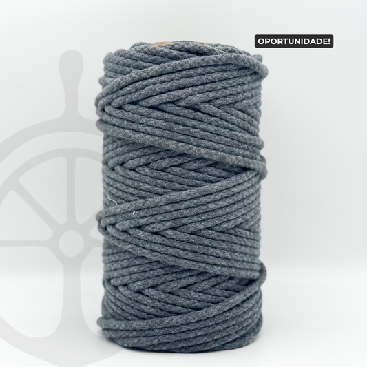 Fio Entrançado em paralelo Algodão Cinzento Escuro - 6mm