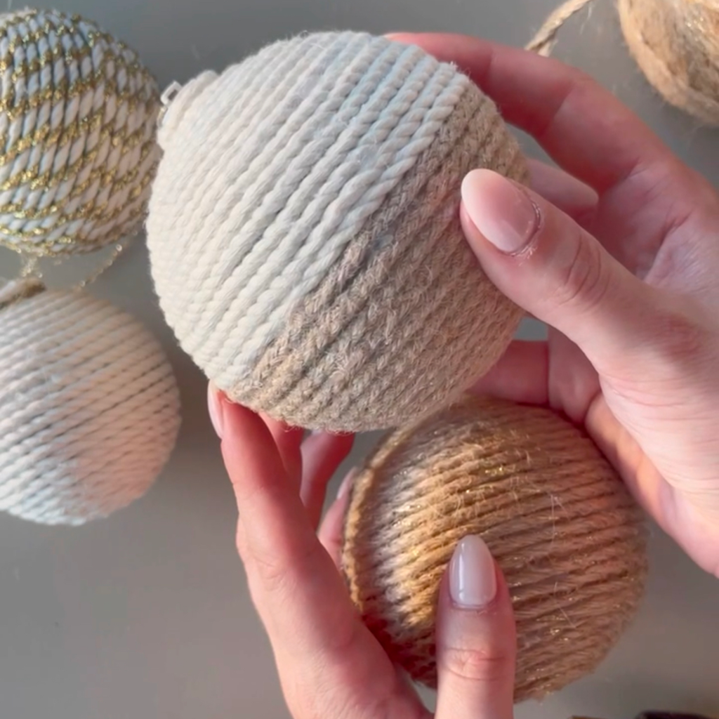 DIY Rustic Twine Baubles