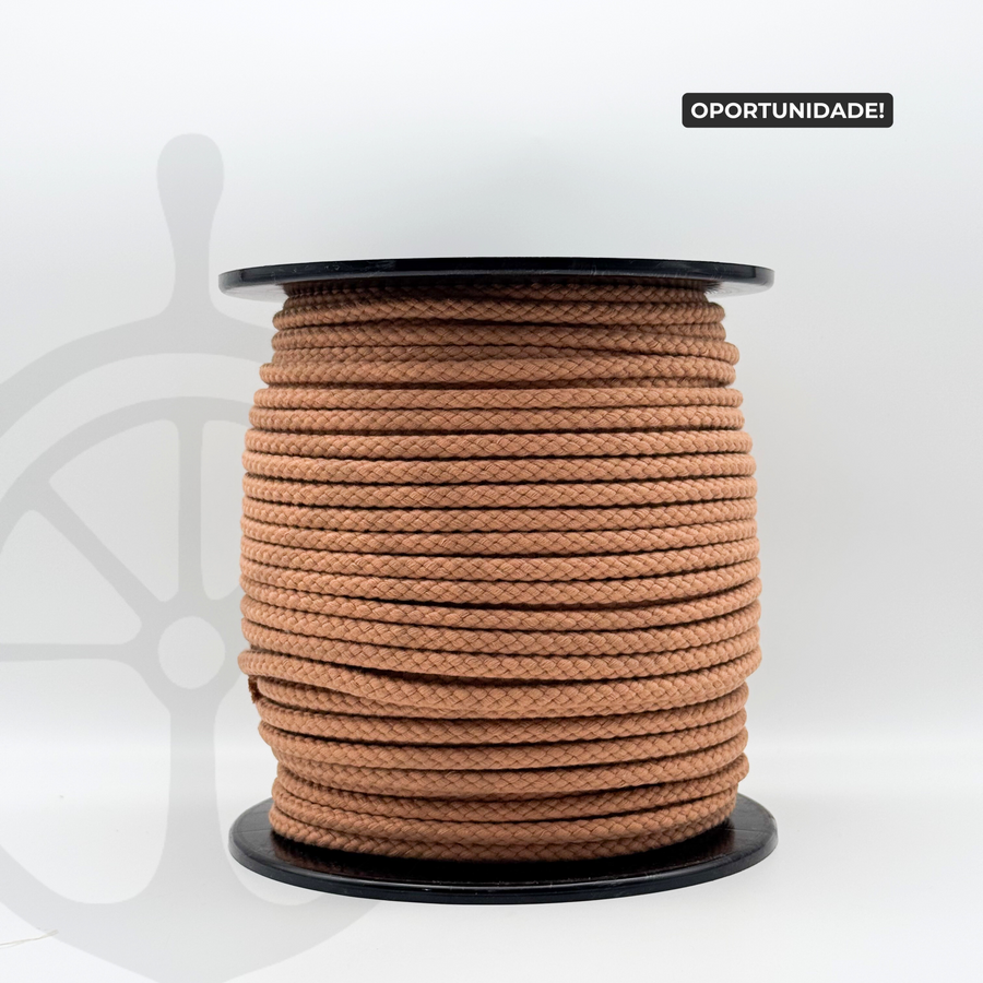 Braided Cord without Core 100% Cotton Caramel - 8mm