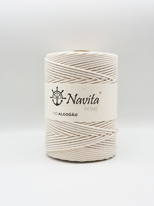 Fio Entrançado Com alma Algodão Natural - 4mm 