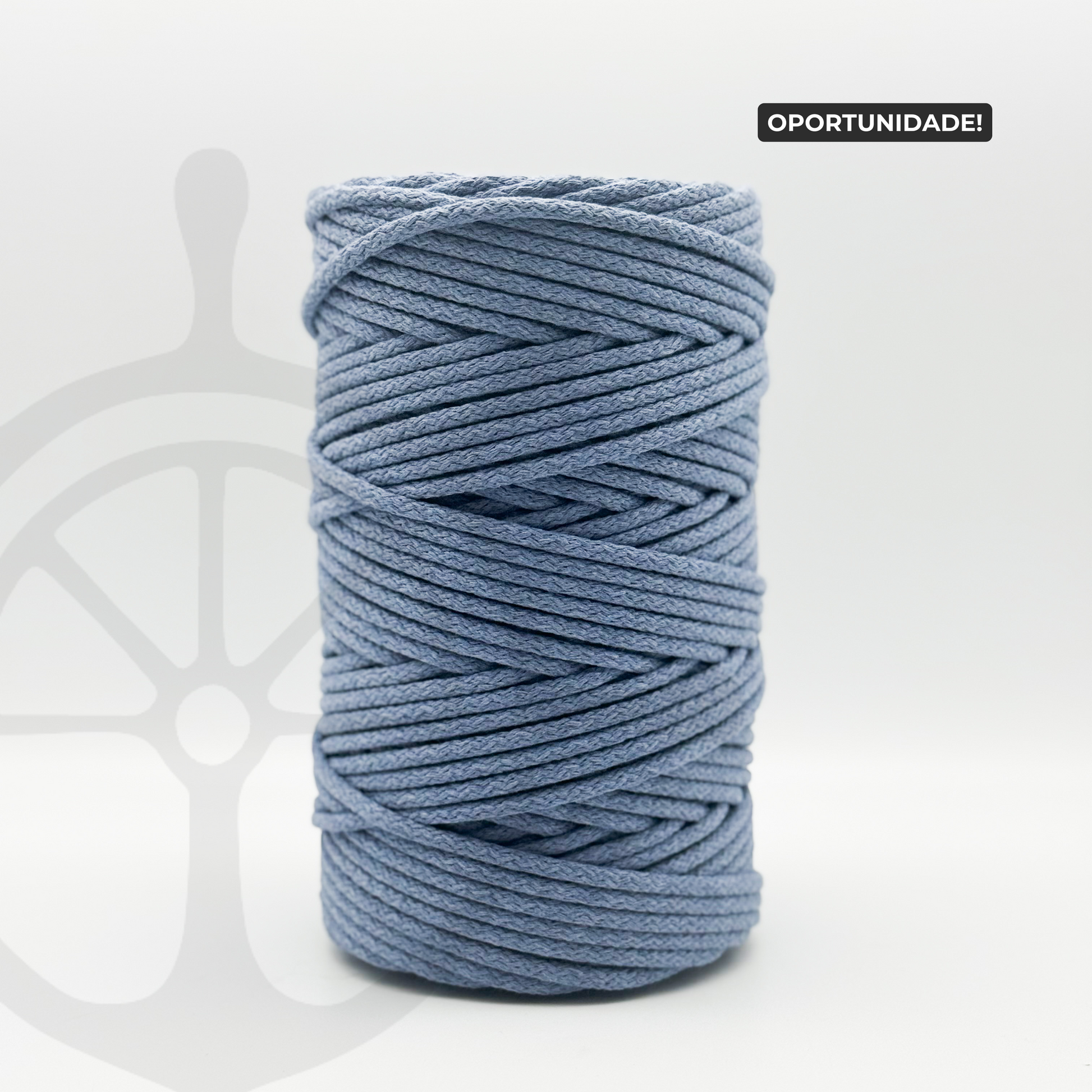 Fio Tricotado com Alma 100% Algodão Azul Ganga - 5mm