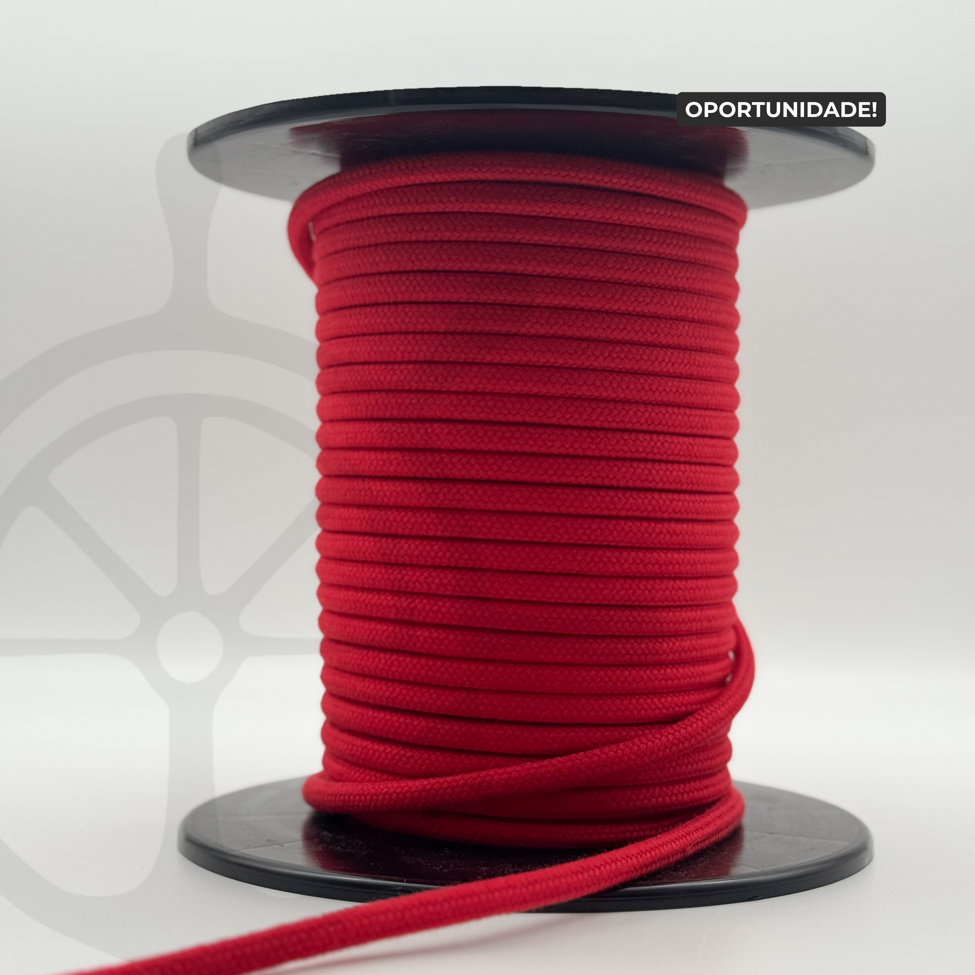 Corda Entrançada com Alma 100% Algodão Vermelho - 8mm