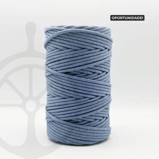 Fio Tricotado com Alma 100% Algodão Azul Ganga - 5mm