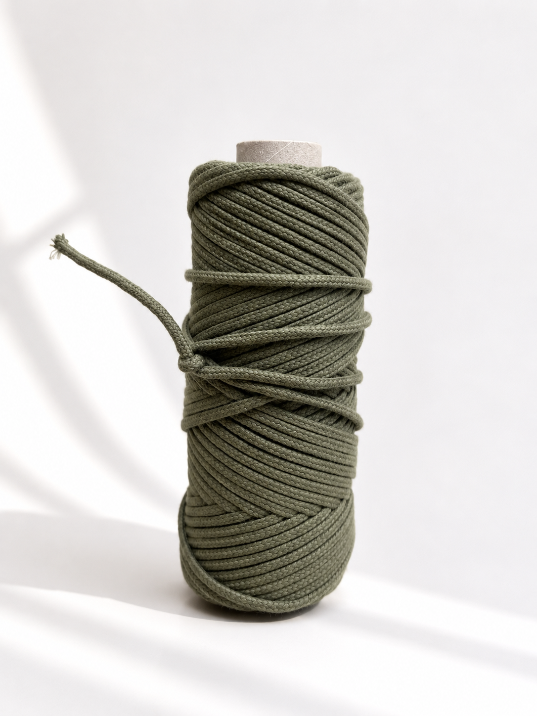 Hilo Trenzado Algodón Verde Oliva - 4mm [OPORTUNIDAD]