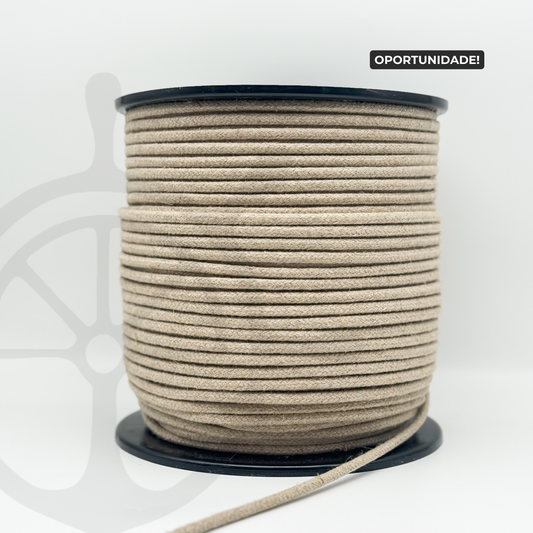 Corda Entrançada com alma 100% Linho - 6mm