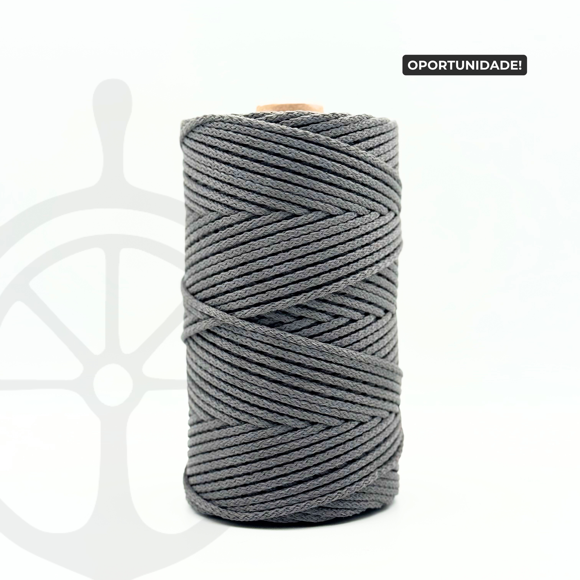 Fio Náutico Tubular Cinzento Escuro - 3mm