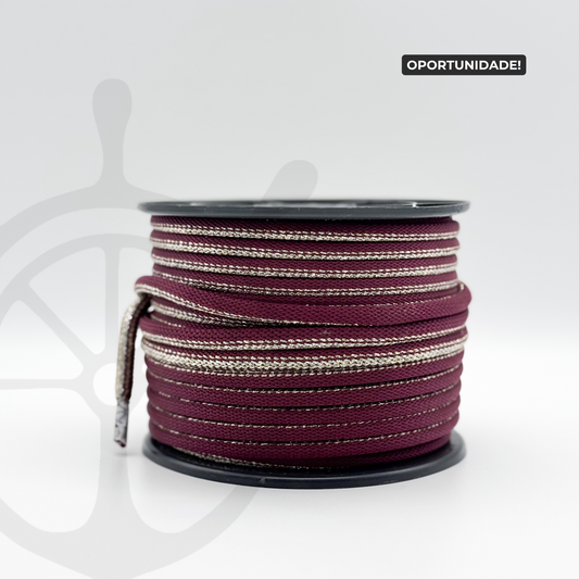 Corda Náutica Tubular Bordeaux/Prata/Ouro - 8mm