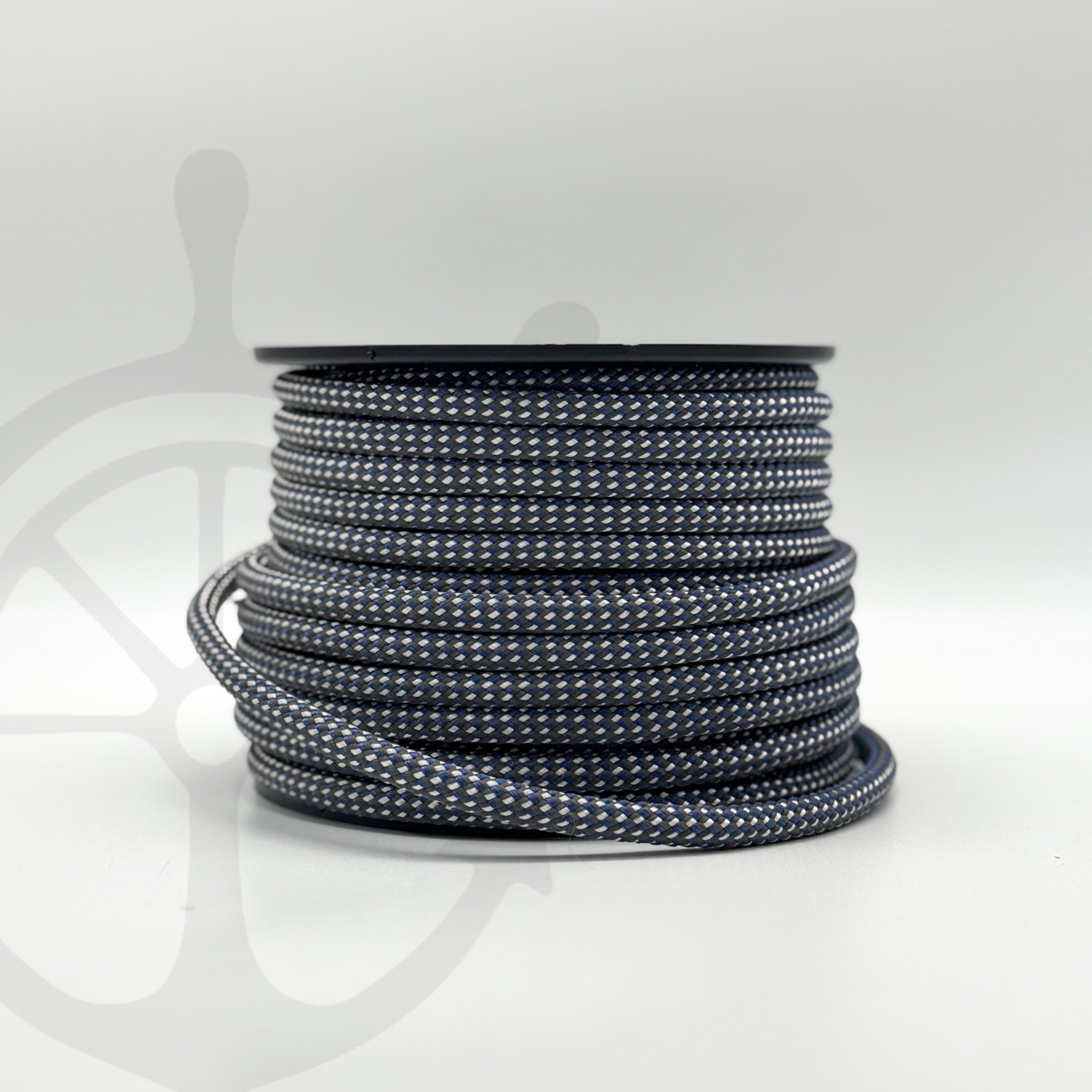 Cabo Náutico Tubular Azul Petróleo/Cinzento/Branco- 8mm