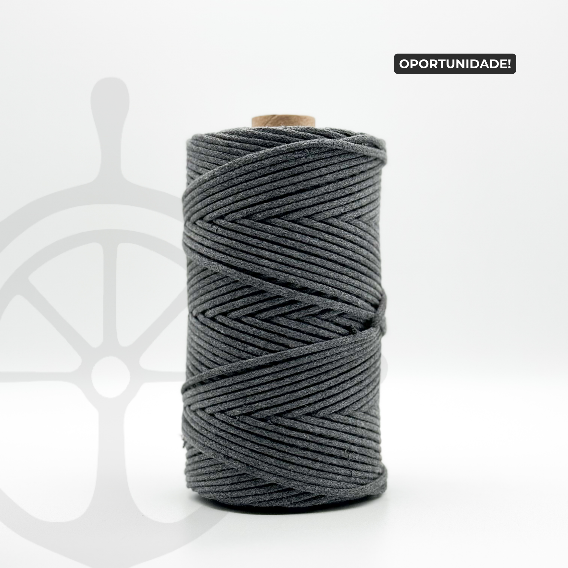 Fio Entrançado Algodão com alma Cinzento Escuro - 3mm [OPORTUNIDADE]