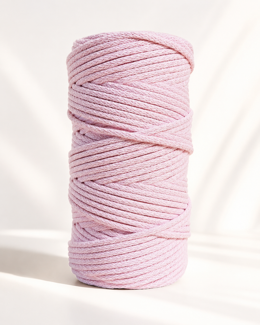 Cordón de Algodón Trenzado Rosa bebé - 5mm [OPORTUNIDAD]