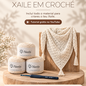 Bundle Xaile em Croché - Fio Algodão Mercerizado + Agulha 3.5mm