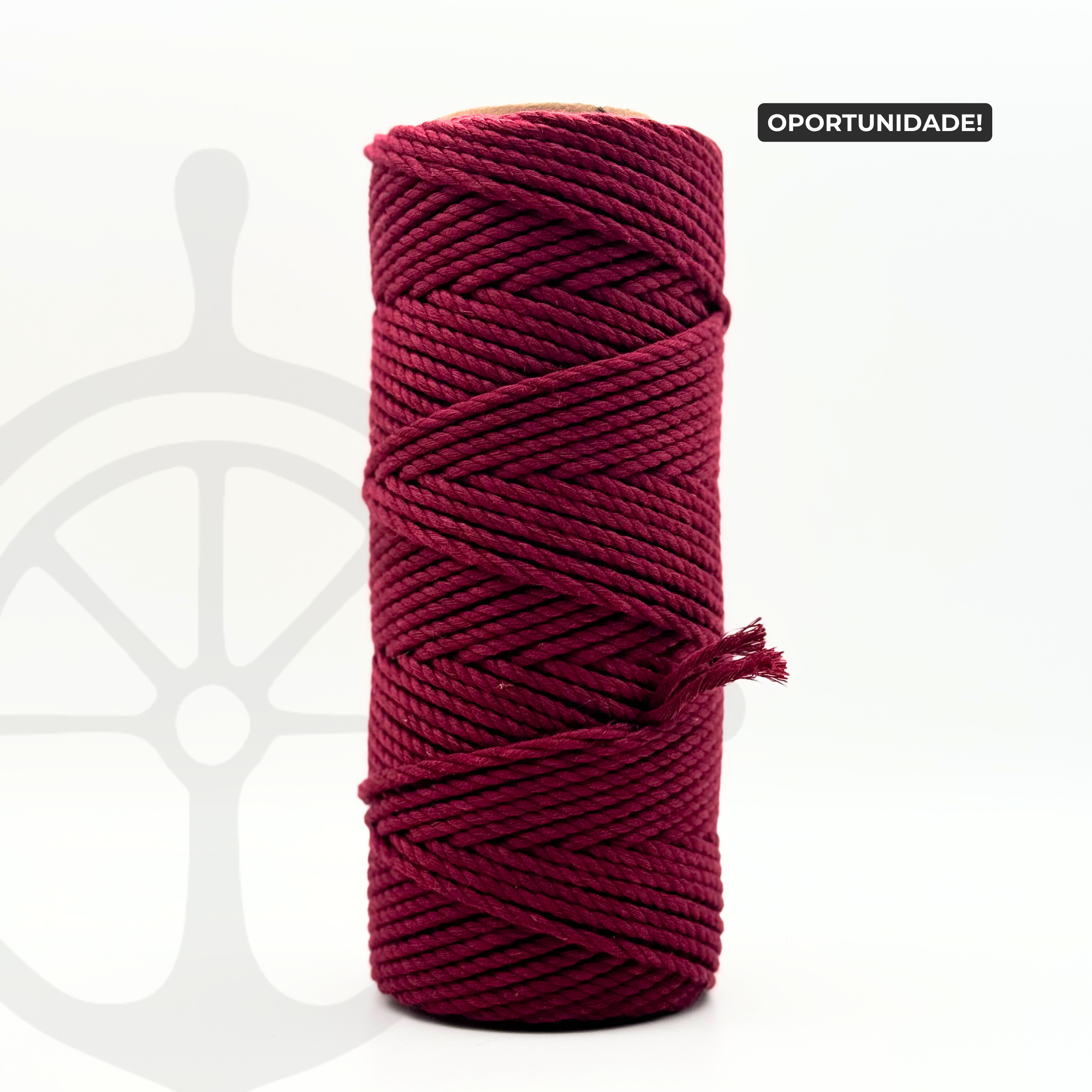 Fio Torcido Algodão Bordeaux - 4mm [OPORTUNIDADE]