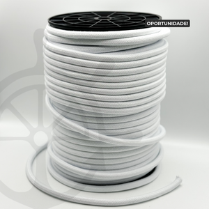 Corda Entrançada Algodão Branco com Alma de Algodão/Polyester- 12mm
