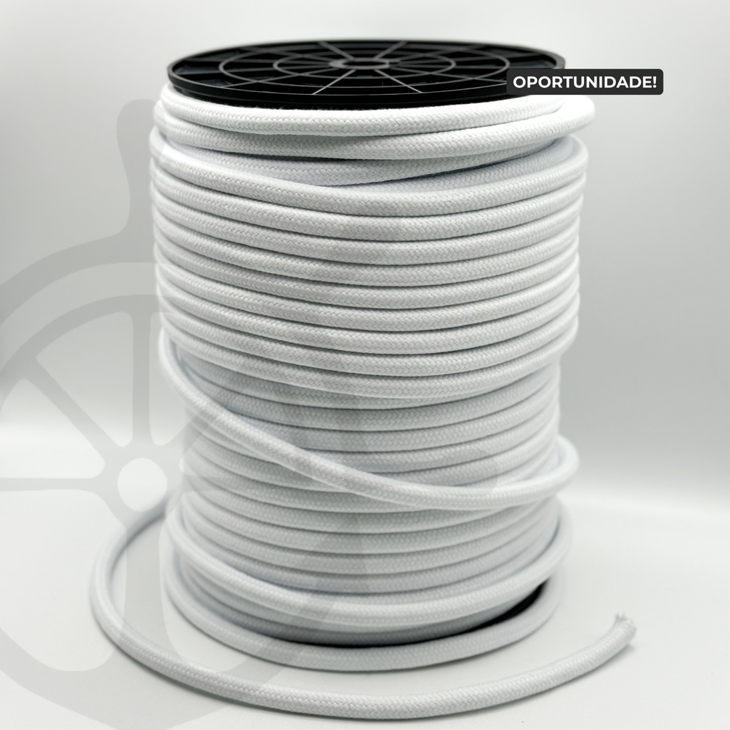 Braided Cotton Rope White with Cotton/Polyester Core - 12mm [OPPORTUNITY]