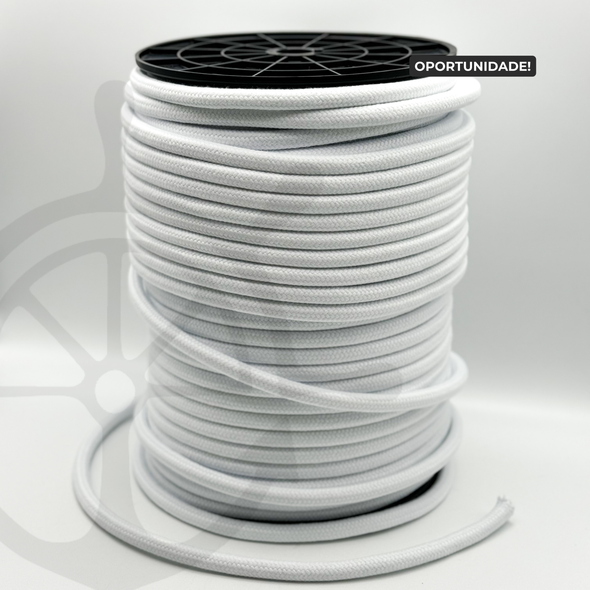 Corda Entrançada Algodão Branco com Alma de 100% Algodão 12mm  