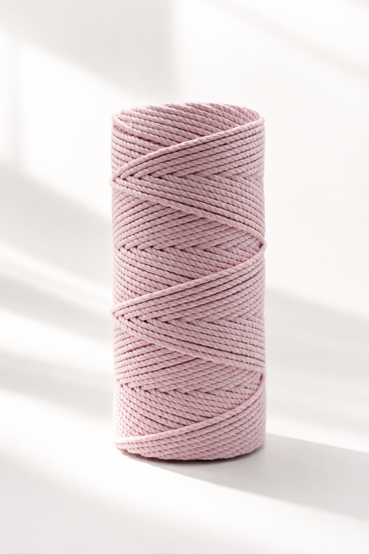 Fio Torcido Algodão Rosa Bebé - 4mm [OPORTUNIDADE]