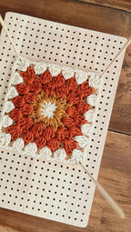Bundle Granny Square Crochet - 2mm Cotton Yarn + 4.5mm Hook + Crochet Blocker [ES]