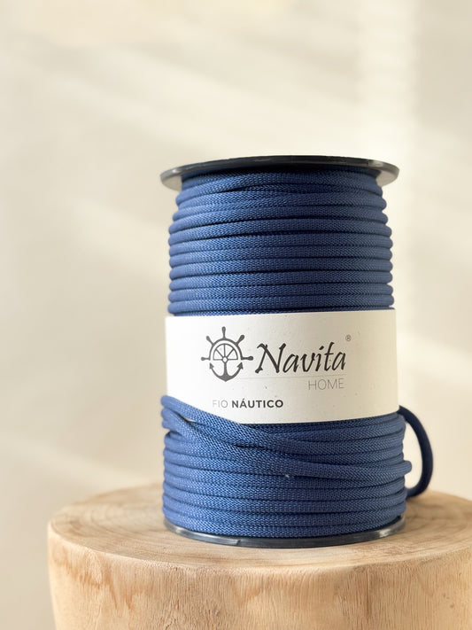 Corda Náutica Tubular Azul Petróleo - 8mm