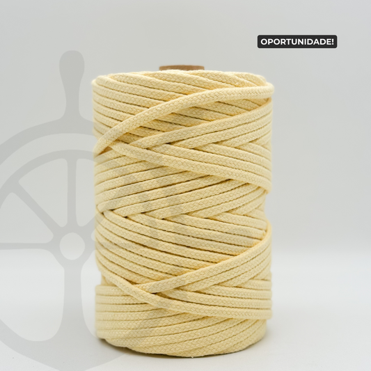 Fio Entrançado Algodão Amarelo Pastel - 6mm