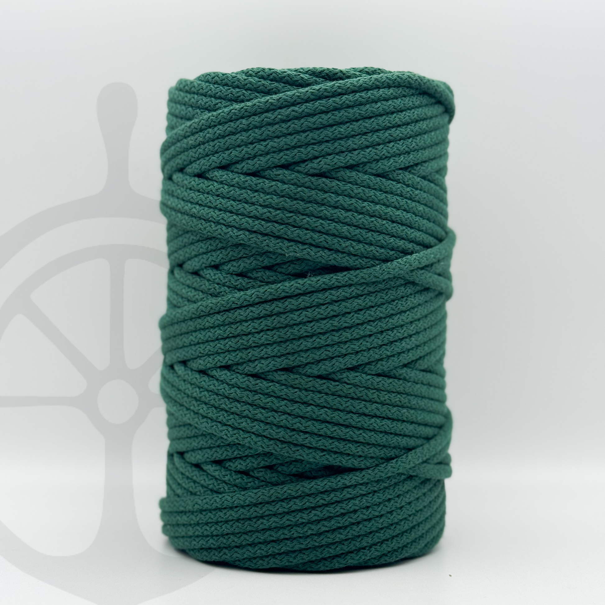 Fio Tricotado com Alma 100% Algodão Verde Floresta - 5mm