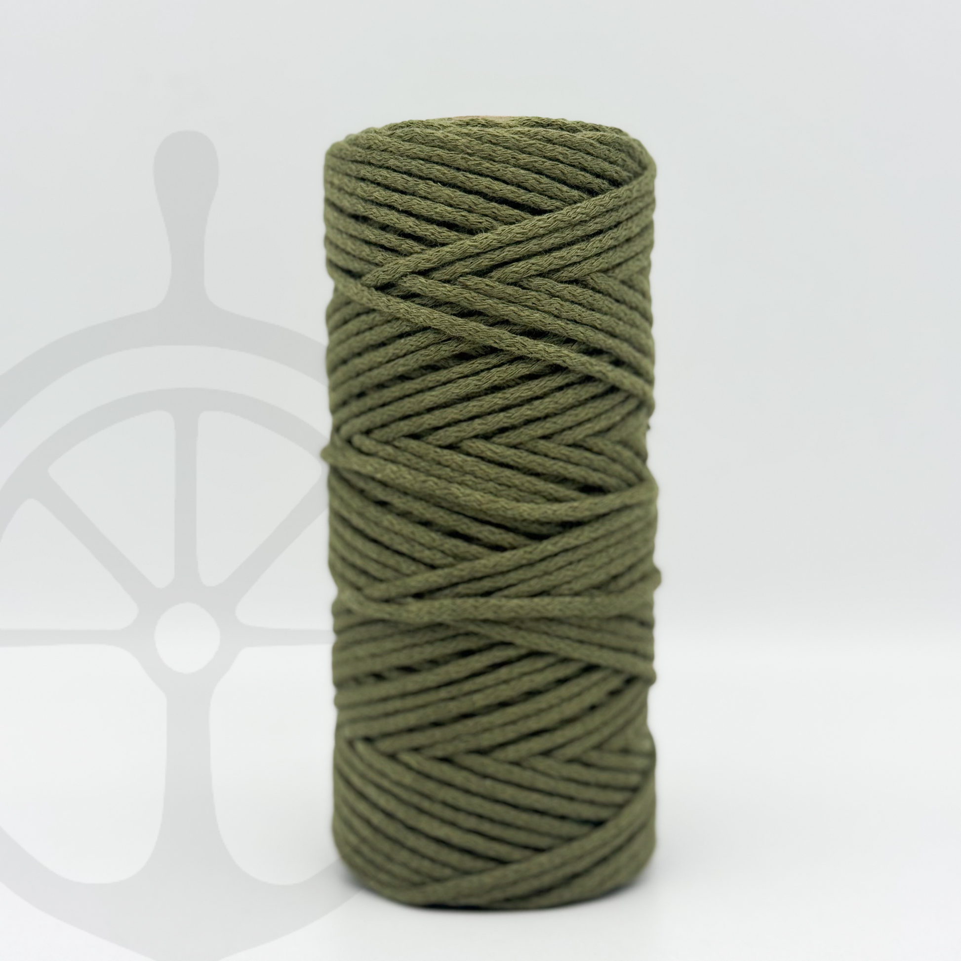 Fio Algodão Tricotado Verde Azeitona - 3mm [OPORTUNIDADE]