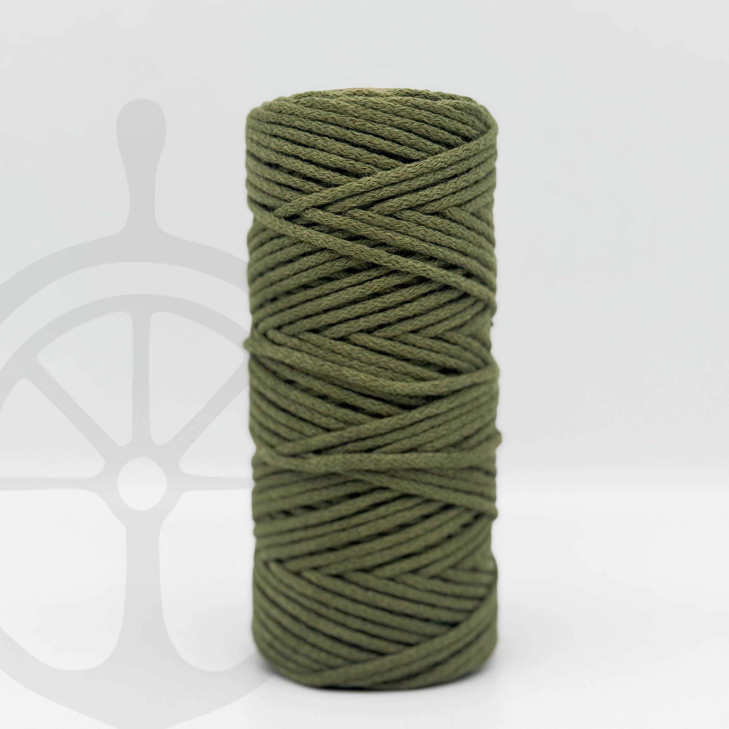 Fio Algodão Tricotado Verde Azeitona - 3mm [OPORTUNIDADE]