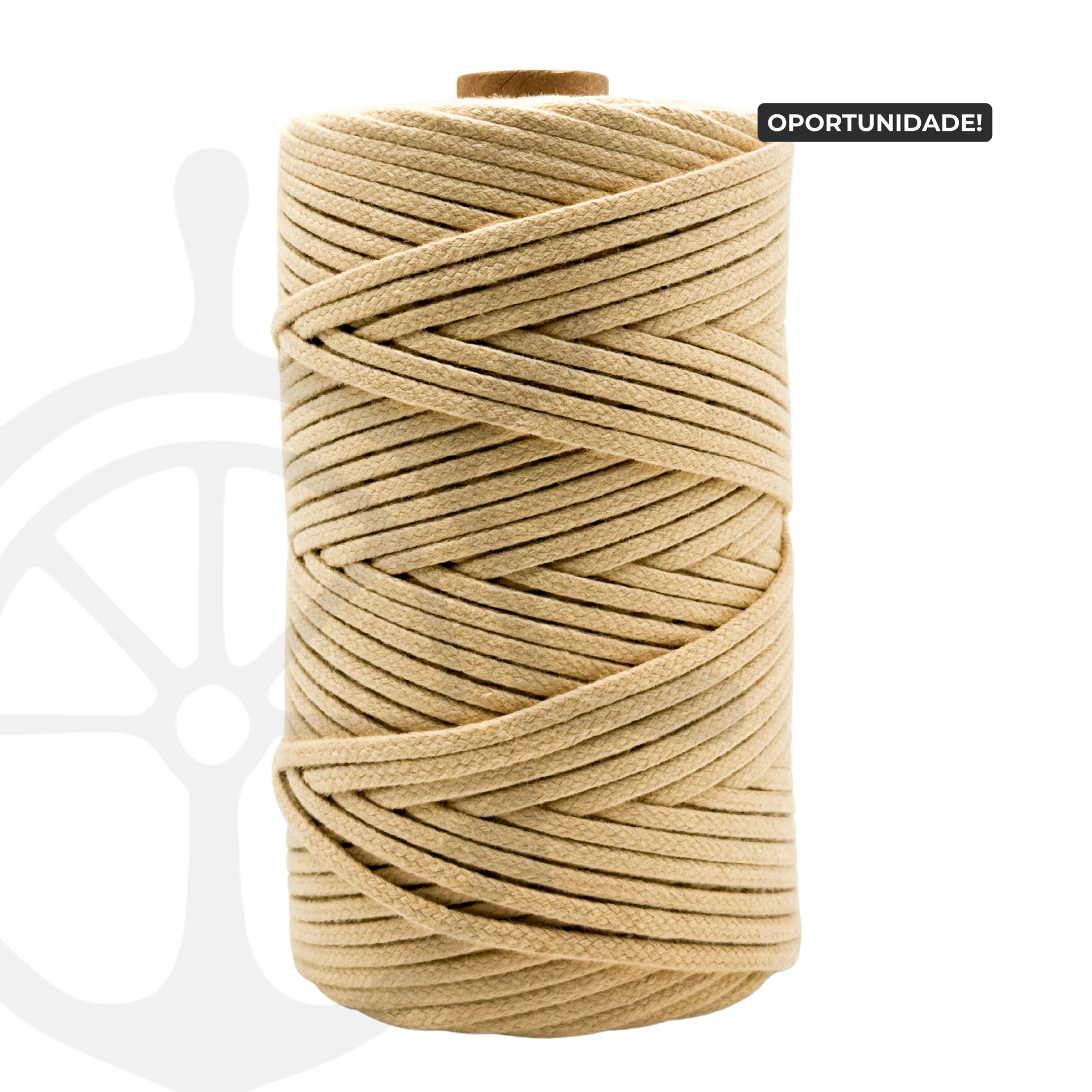 Cordón Trenzado Algodón Arena - 4mm [OPORTUNIDAD]