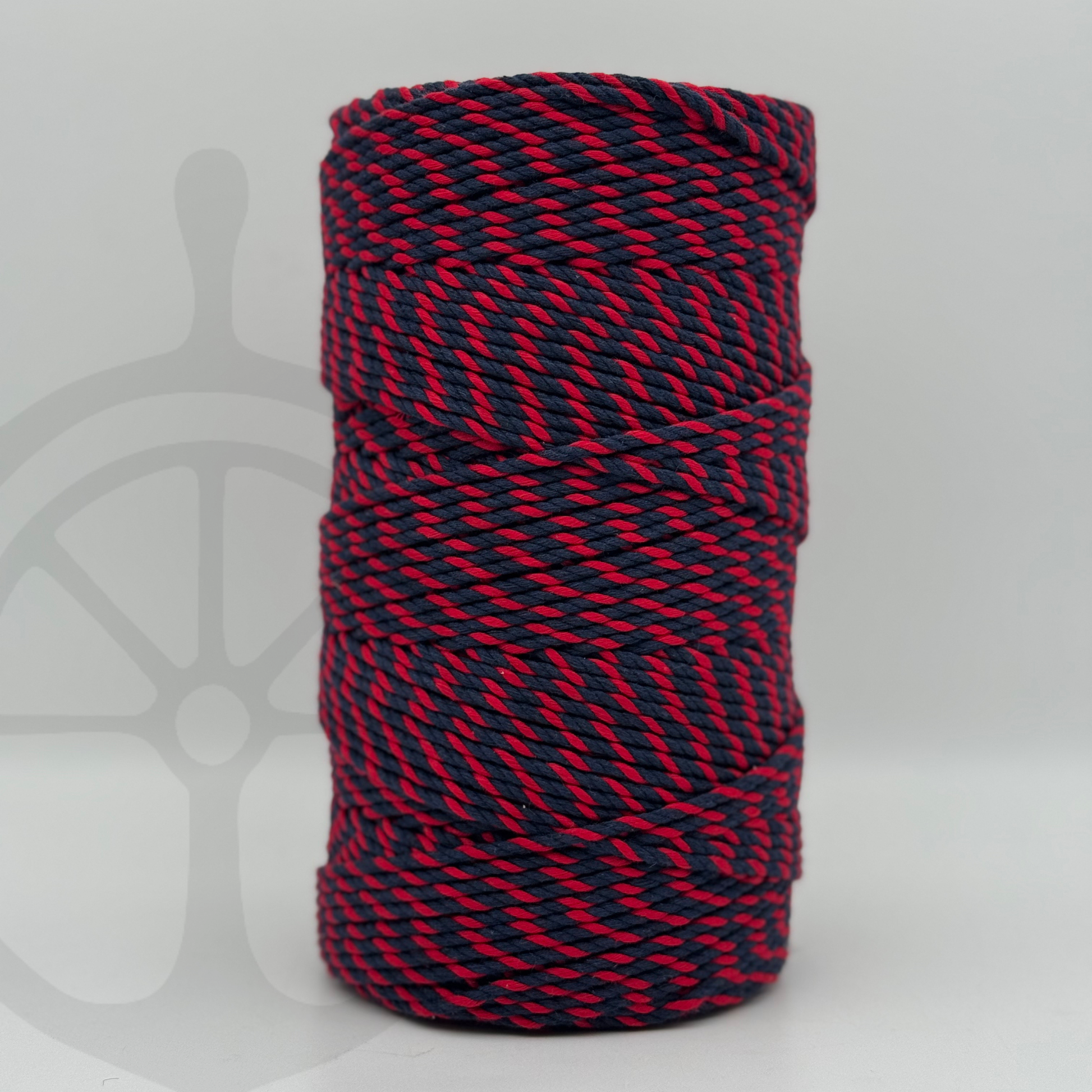 Fio Torcido de Algodão Mesclado Azul Marinho/Vermelho - 4mm