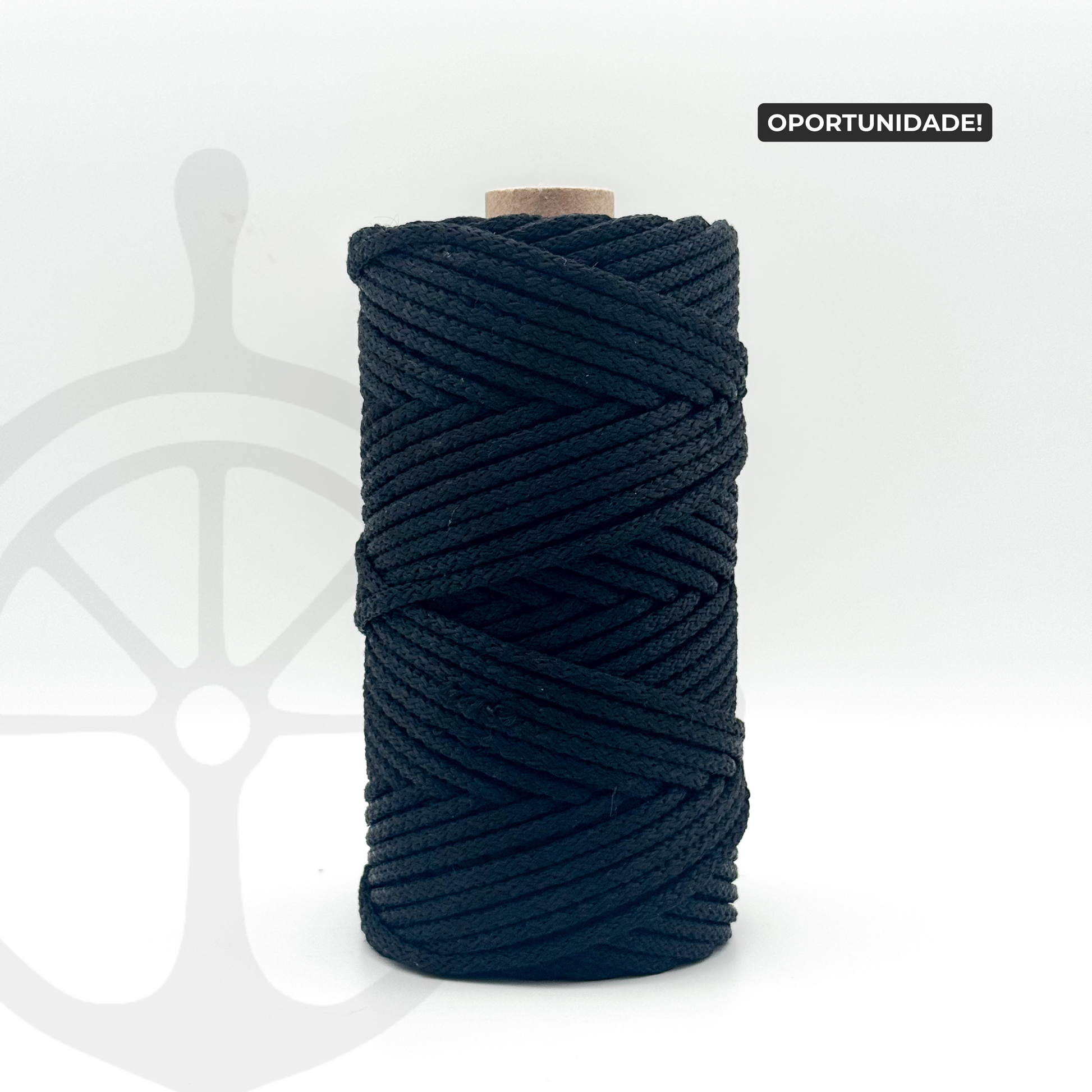 Fio Náutico Tubular Preto - 5mm