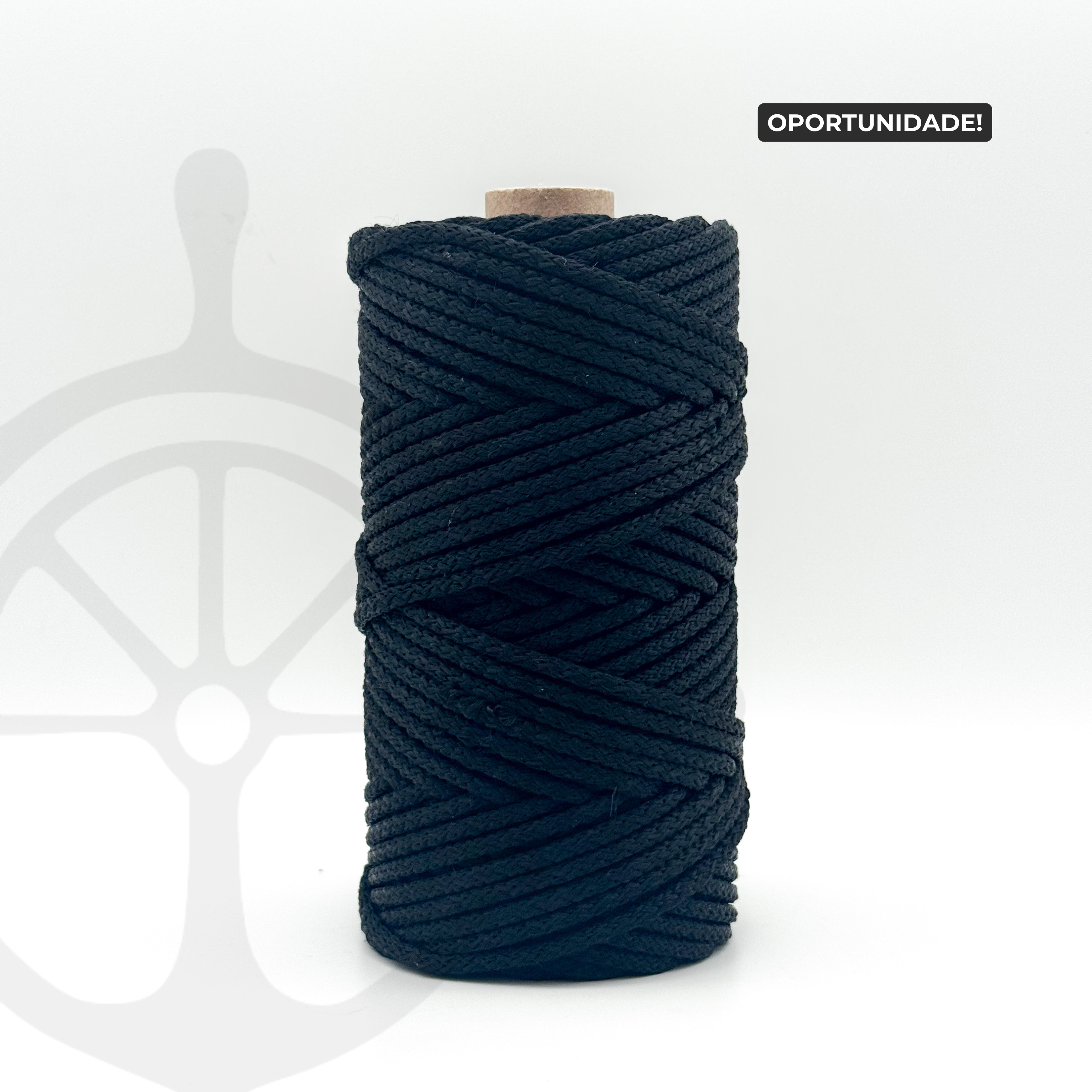 Fio Náutico Tubular Preto - 5mm [OPORTUNIDADE]