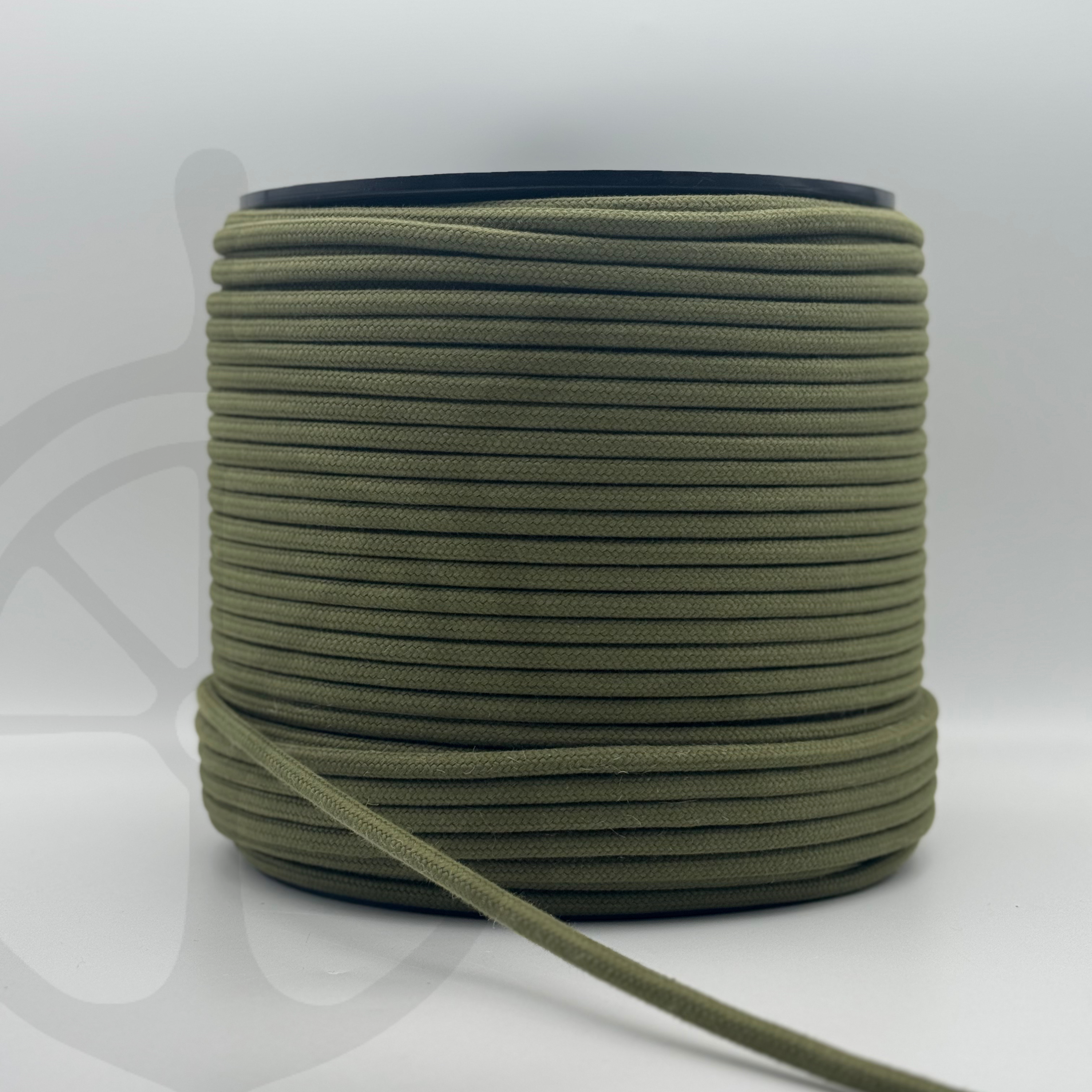 Corda Entrançada com Alma 100% Algodão Verde Azeitona  - 6mm