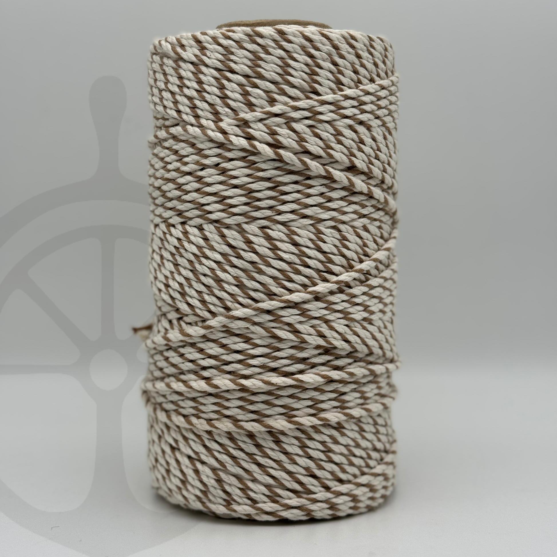 Fio Torcido de Algodão Mesclado Natural/Caramelo - 4mm