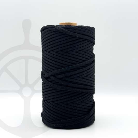 Fio Entrançado Algodão Preto - 4mm