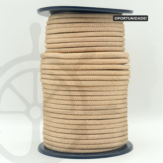 Corda Náutica Tubular Bege Dourado - 8mm