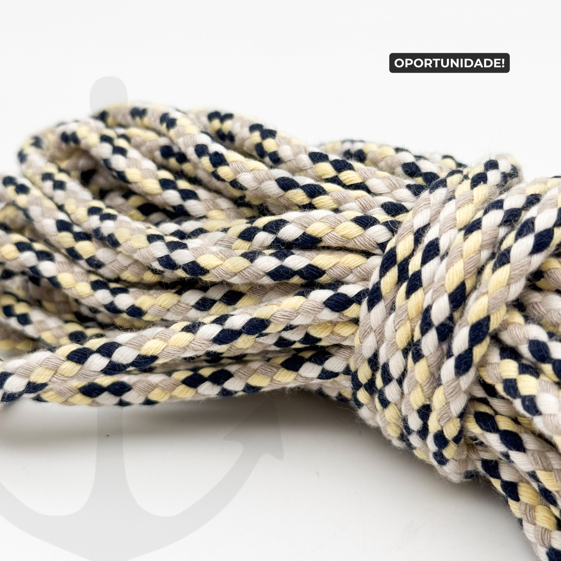 Meada Corda Entrançada sem Alma 100% Algodão Mix Navy Delight - 6mm [OPORTUNIDADE]